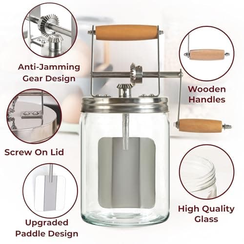 Dazey Butter Churner - Cheese Cloth, Shaping Paddles, Recipe Book INCLUDED- Hand Crank Manual Butter Maker- Create Delicious Homemade Butter With Your Own Hand Crank Dazey Churner - Thumbnail 3