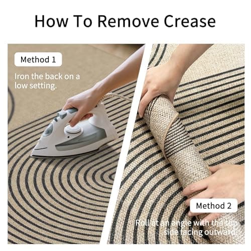 Arvenchy Easy Jute Rug 4x6: Indoor Outdoor Natural Boho Area Rugs for Living Room Patio Washable - Farmhouse Neutral Contemporary Carpet Mat for Entryway Bedroom Kitchen Backyard Sunroom Non Slip - Thumbnail 6