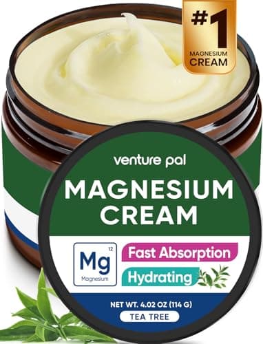 Venture Pal Magnesium Lotion, Topical Magnesium Cream, Leg & Muscle Relaxation with Coconut Oil, Shea Butter & Hyaluronic Acid, Safe for Kids - Image 1