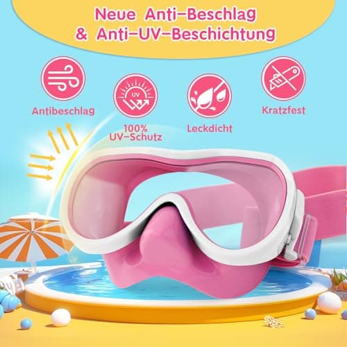 iGym Kids Swim Goggles, Snorkel Mask Diving Mask Swimming Goggles with Nose Cover and Elastic Straps Cover & Mesh Bag & Ear Plugs - Thumbnail 4