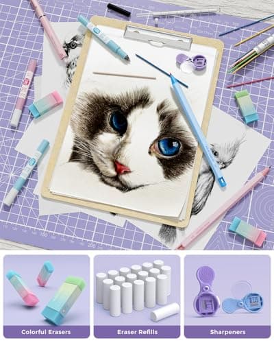 Four Candies 36PCS Aesthetic School Supplies, Mechanical Pencil Set 0.5mm, 0.7mm, 0.9mm & 2.0mm with 624 Lead Refills, Back to School Supplies for Writing & Drawing, Ideal Stationary Set Gift (Blue) - Thumbnail 6