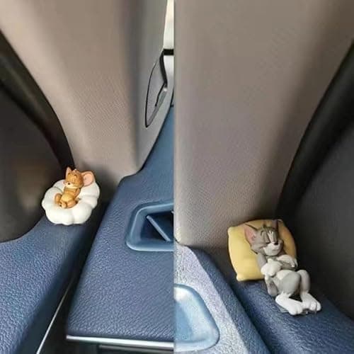 AYWVRBST 5 Pcs Decoration Ornaments, Christmas Decoration, Car Door Ornaments, Sleeping Cats and Mice, Cute and Interesting Gifts, Travel Decompression (5 Pcs Decoration Ornaments) - Thumbnail 3