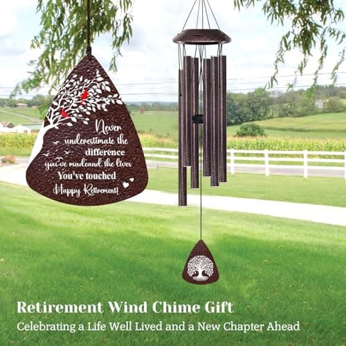 Retirement Gifts for Women/Men - 32" Wind Chimes Happy Retirement Gift for Coworker Colleague Boss Teacher Nurse - Farewell Appreciation Gifts Never Underestimate The Difference You've Made - Thumbnail 6
