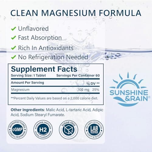 Molecular Hydrogen (H2) Tablets with Magnesium – 12 PPM Hydrogen Water Tablet for Drinking Water, Antioxidant-Rich, Supports Cellular Health, Recovery & Cognitive Function – Unflavored, 60 Tablets - Thumbnail 2