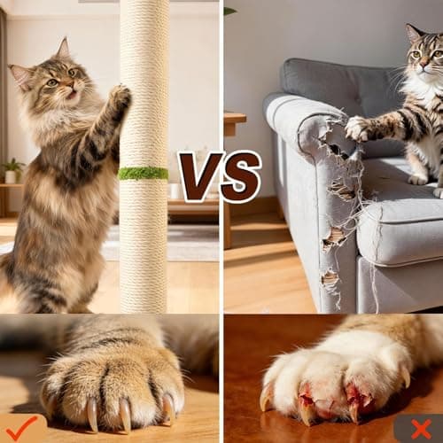 CWV 45" Tall Cat Scratching Post, Cute Rose Flower Scratcher for Indoor Cats & Kittens with Sturdy Base & Natural Sisal Rope - Thumbnail 5