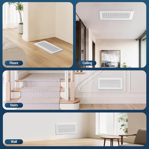 YEHANLY Magnetic Vent Covers with Vent Screen 5.1x11.3 Inch, White Mesh Vent Covers for Floor, Wall, Ceiling Air Vents, Ventilate While Prevent Objects from Entering, Air Vent Filters 3 Pack - Thumbnail 5