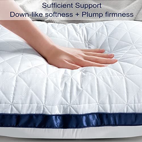 Slybear Pillows Queen Size Set of 2, Queen Pillows 2 Pack, Cooling Hotel Luxury Pillow for Bed Sleeping, Supportive Breathable Down Alternative Gusseted Pillow for Side Stomach or Back Sleepers - Thumbnail 4