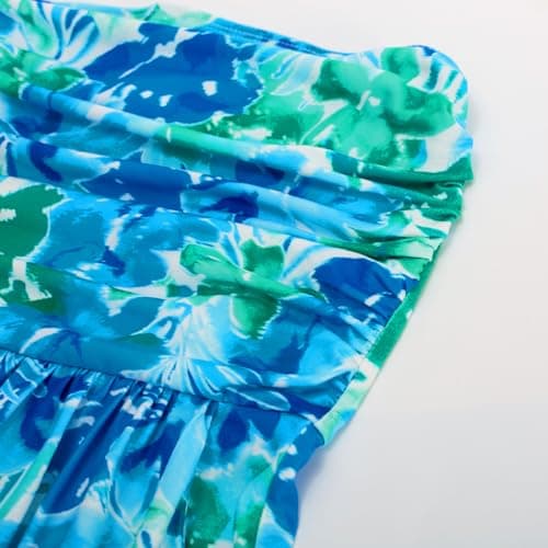 GRACE KARIN Women's 2024 Summer Bohemian Floral Printed Strapless Beach Party Long Maxi Dress - Thumbnail 5
