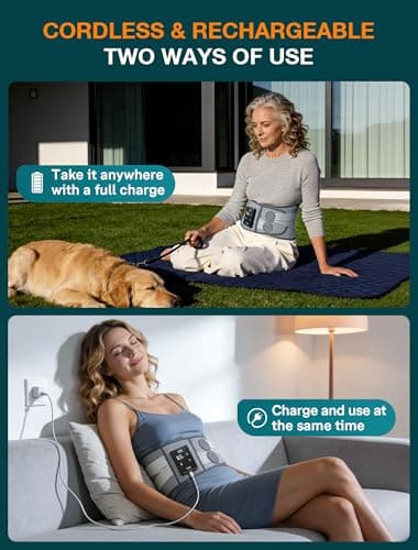 ALLJOY 67" Cordless Heating Pad for Back, FSA Eligible Items Only List, Father-s Day Gift-s for Dad Women Men, Portable Lower Back Massager with 3 Heat 5 Vibration, Wireless Heating Pad for Cramps - Thumbnail 5