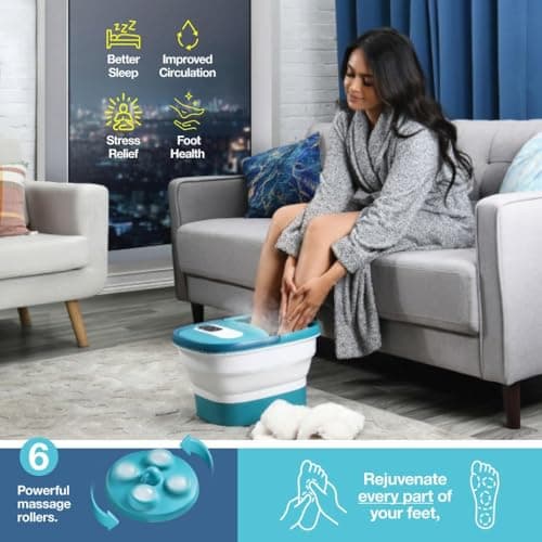 Medical king Foot Spa with Heat and Massage Electric Rotary Includes A Remote Control, A Pumice Stone, Bubbles - Motorized Shiatsu Massage Balls - Thumbnail 4