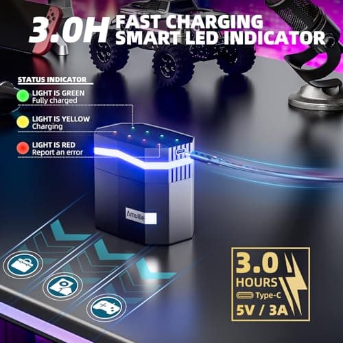 Rechargeable AA Batteries Lithium with Fast Charger, 8 Pack 1.5V 3600mWh Double A Batteries Rechargeable Lithium AA Battery with Charging Storage Box for Blink Outdoor Xbox and electronic devices - Thumbnail 2