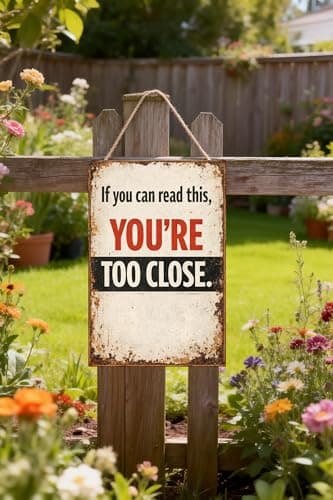 If You Can Read This You're Too Close Vintage Metal Tin Sign 8x12 Inch Funny Warning Wall Decor Rustic Retro Humor Plaque for Garage Bar Man Cave Office Home Decoration with Pre Drilled Holes - Thumbnail 4