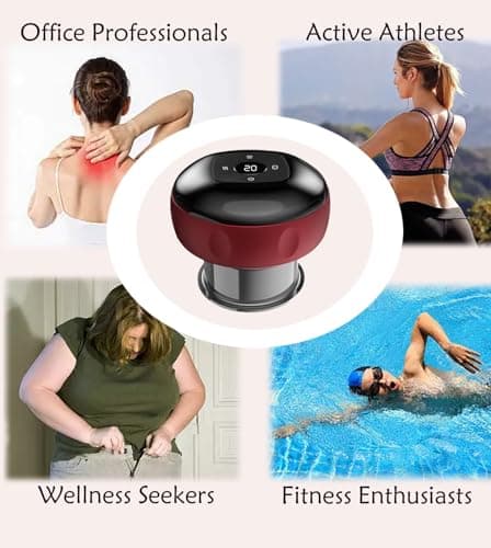 Ctpceept Smart Breathing Cupping Massager, 5-in-1 Electric Cupping Device with Intelligent Pressure Control, Red Light & Heat for Muscle Pain Relief - Portable Kit for Home Gym 1 Pack - Thumbnail 6