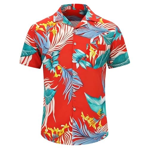 Tnhcpk Men's Hawaiian Shirt Short Sleeves Printed Casual Button Down Funky Summer Tropical Holiday Beach Male Shirts - Image 1