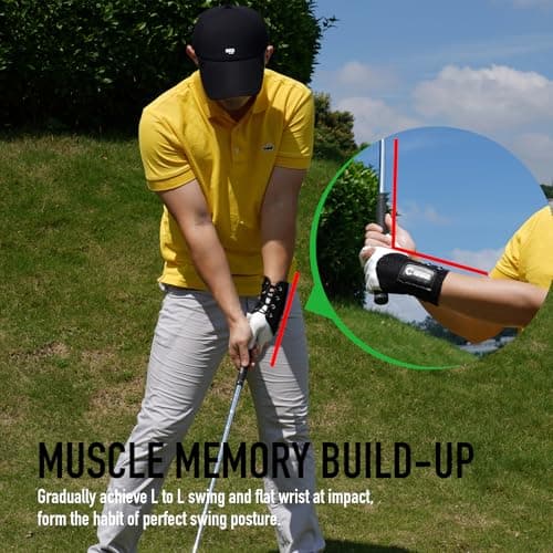 GAIARENA Golf Training Aid Wrist Hinge Trainer Brace, Effective Golf Swing Training Aids, Correct Wrist Angle Swing Posture & Develop Muscle Memory for Beginner (Left Handed Golfers)【Patent Pending】 - Thumbnail 3