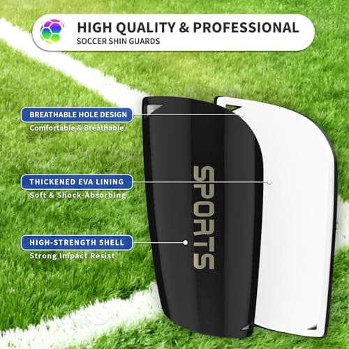 ATHCISE Kids Youth Soccer Shin Guards with Sleeves, Slip in Shinguards Soccer Shin Pads for 3-15 Years Old Boys Girls Child Teens - Thumbnail 4