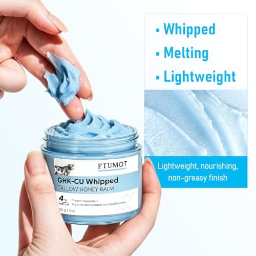 FIUMOT GHK-Cu Copper Peptides Cream– Whipped Tallow and Honey Balm Beef Tallow for Skin, Face & Body Butter Cream, Deep Hydration & Barrier Support Moisturizer 2 oz - Thumbnail 6