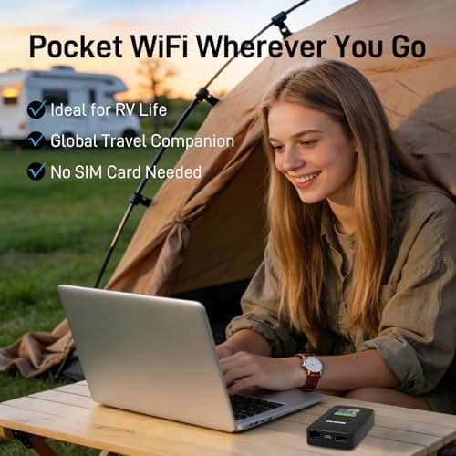 TALKSIM 4G Mobile Hotspot with US 10GB & Global 1GB Data, Portable WiFi Hotspot for Travel in 140+ Countries, Long-Lasting 6000mAh Battery, 10 Connected Devices, No SIM Required, No Contract - Thumbnail 3