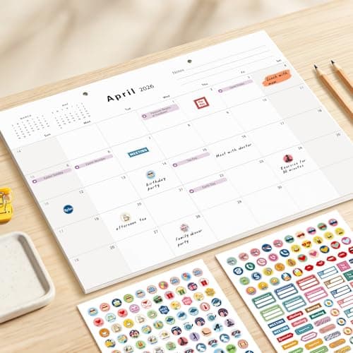 Desk Calendar (Jan.2026 – Jun.2027) 17" ×12.4" with Marked Holidays and 234 Stickers, Large 18 Months Desk Calendar 2026 for Office, Home, School - Thumbnail 4