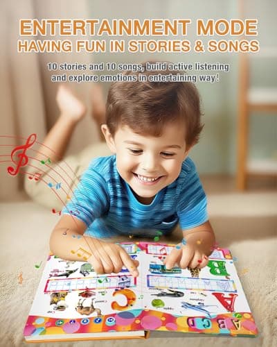 English Interactive Sound Book for Kid,Alphabet & Number Talking Book for Toddlers Age 3-5,Preschool ABC Learning Travel Toy for Boys Girls Birthday Gift 3 4 5 6 Year Old,Sensory Autism Toy,600+ Audio - Thumbnail 3