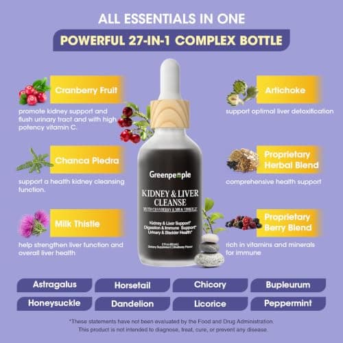 GREENPEOPLE Kidney & Liver Cleanse Detox & Repair, 2 Oz Drops - Thumbnail 3
