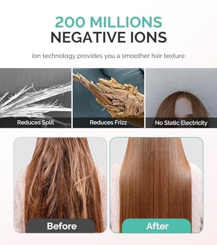 MelodySusie Hair Dryer with Diffuser, 1600W Fast Drying Low Noise Ionic Hair Dryer for Curly Hair with Diffuser,Nozzle and Hair Brush,120,000 RPM Blow Dryer Ideal for Women - Thumbnail 3