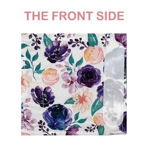 Baby Car Seat Neck Cover, Car Seat Strap Cover, Seat Belt Cushions Pads, Shoulder Strap Protectors, Reversible Pram Harness Covers in Minky Floral, Baby Neck Pad Protector - Thumbnail 3