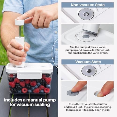 Food Storage Containers with Lids Airtight Set, BPA Free, Portable Vacuum Container Set with Ice Packs for Lunch Boxes & Coolers - Freezer Packs for Kitchen, Fridge, Camping, Picnic - Thumbnail 3