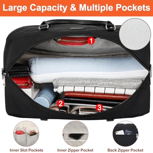 IBFUN Weekender Bags for Women, 21" Weekender Travel Bag, Travel Duffle Bag with Shoe Compartment Carry on Overnight Duffel Bag for Weekend Travel Business Trip - Thumbnail 2