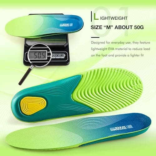 XINIFOOT Comfortable Replacement Shoe Insoles, Breathable Shock Absorption Inserts for Working Daily Use - Thumbnail 6