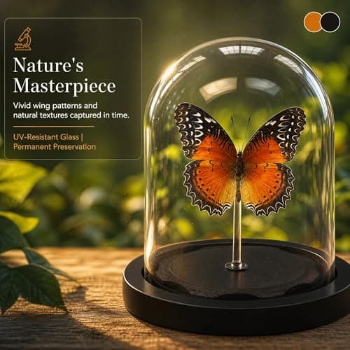 Real Taxidermy Butterfly Specimen Shadow Box, Butterfly Gifts for Women Girls with Glass Cover, Butterfly Decor for Bedroom Office Living Room Desk ﻿ Cethosia bibles Drury - Thumbnail 5