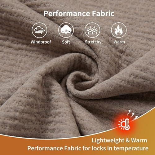 M MAELREG Mens Casual Jacket Performance Stand Collar Long Sleeve Sweater Insulated Jacket Texture Warm Winter Coat - Thumbnail 5