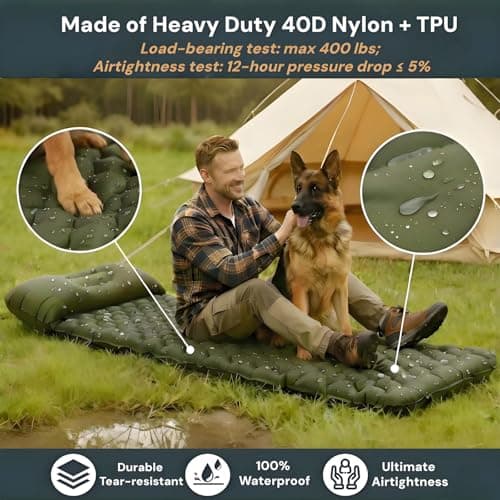 VALEHOWL 1.8Lbs Ultralight Camping Sleeping Pad, R3.0 Air Mattress for Tent - Thumbnail 3
