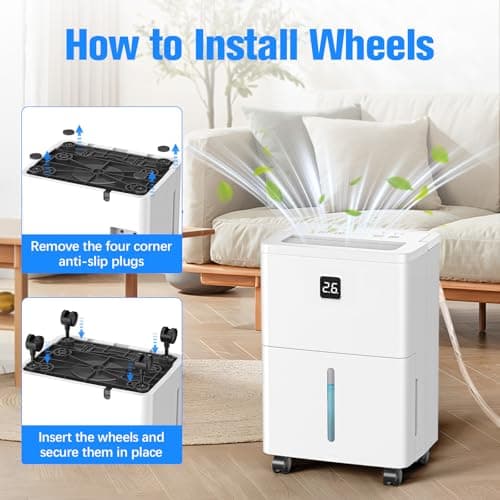 DEVERSE Max 25 Pints Dehumidifier for Home/Bedroom/Basement, 3000 Sq.Ft Coverage, with Drain Hose, Smart Humidity Control & Large Tank - Thumbnail 3