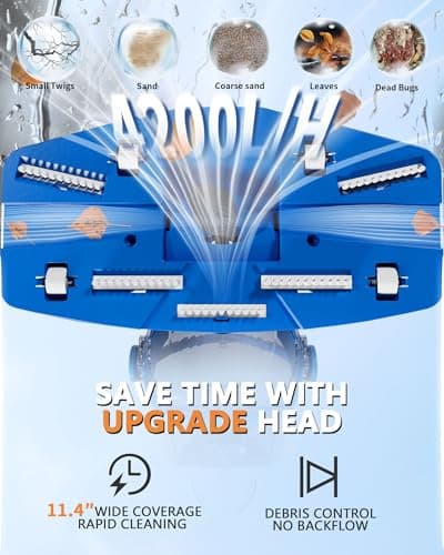 Cordless Handheld Pool Vacuum with Telescopic Pole, Rechargeable Hot Tub SPA Vacuum, Rectangular Brush, Powerful Suction, 60Min Runtime, Pools up to 88", Portable Pool Cleaner w/2 Filter Bags - Thumbnail 2