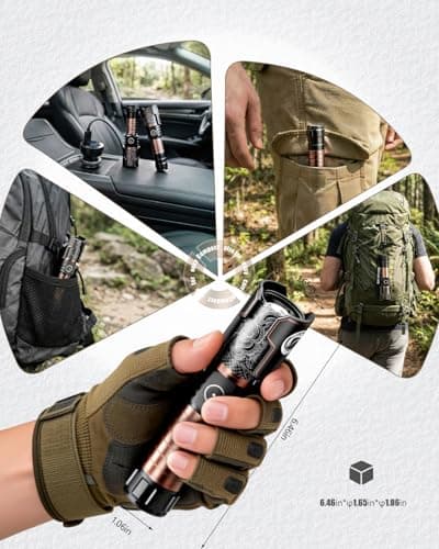 SKYFIRE Rechargeable Flashlights with Ignition Lens: 2 Pack High Lumens Tactical Flashlight LED Zoomable with 6 Modes IPX6 Handheld Powerful Flash Light for Hunting, Storm preparedness,Home&Gifts - Thumbnail 3