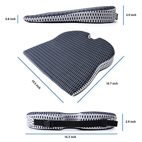 Car Wedge Seat Cushion for Car and Truck Seat Office Chair Wheelchair - Memory Foam Seat Pad for Sciatica Tailbone Pain Relief - Thumbnail 3