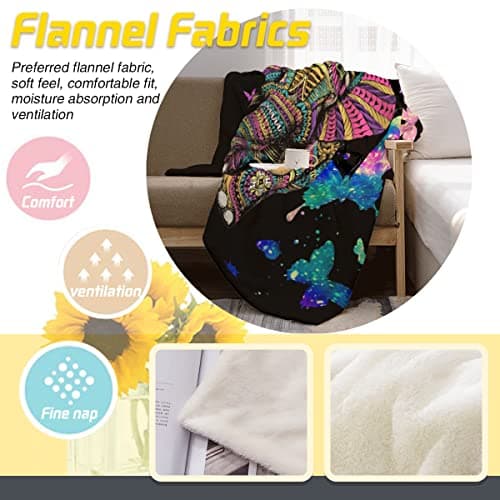 QYEZXA Elephant Throw Blanket Fuzzy, Elephant Gifts for Women Men Girls Boys Kids, Soft Cozy Fleece Blanket Warm Flannel Throws for Couch Sofa Bed Living Room - Thumbnail 6