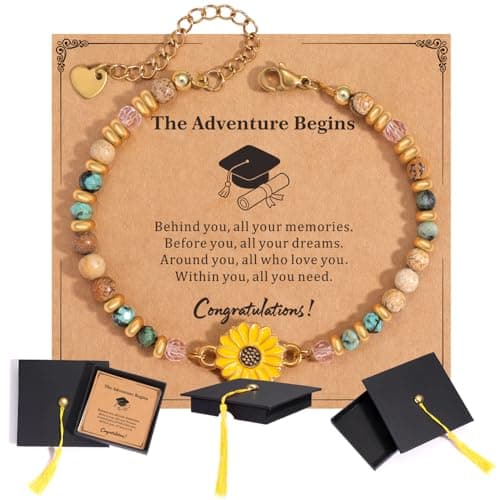 Boiveco Graduation Gifts 2026 for Her Him, Class of 2026 Graduation Bracelets with Unique Cap Gift Box, Inspirational Keepsake for Women Men Middle High School University College Graduates - Thumbnail 5