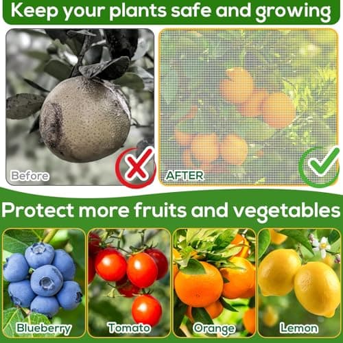 7.8 x 7.8 ft Large Fruit Tree Netting Cover with Zipper and Drawstring,Garden Insect Netting Plant Cover Transparent Bird Plant Barrier Flower Fruit Mesh Screen for Preventing Deer Squirrel Bugs - Thumbnail 3