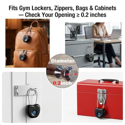 Bstsilver Fingerprint Padlock, Larger Sensor &20-User, 6.2" Flexible Cable Keyless Biometric Lock with Emergency USB Key & Code for Gym Locker, Luggage, Backpack, School, Dorm, Office, Travel & Indoor - Thumbnail 6