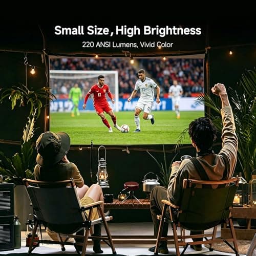 Adget iSpace2 Smart Mini Projector, 1080P Portable Projector with WiFi and Bluetooth, 360° Bluetooth Speaker, Tripod Included, Android 9.0 Rechargeable Pocket Projector for Outdoors Indoor Use(Greige) - Thumbnail 2