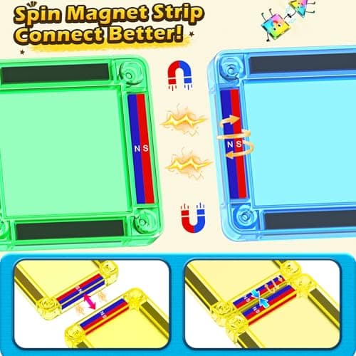 Coodoo Magnetic Tiles for Kids Ages 4-8 Toddler Toys Magnetic Blocks Building Toy STEM Outdoor Kids Toys Gift for Boys & Girls 3+ Year Old, Pocket-Sized Mini Tiles for Classroom Must Haves - Thumbnail 5