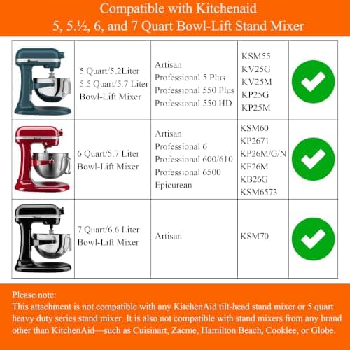 KN256WW Stainless steel 6-wire mixer, kitchen aid whisk attachment, compatible with 5plus-6Quart Bowl lift Stand mixer, Food grade, suitable for mixing cream and cake, dishwasher washable - Thumbnail 2