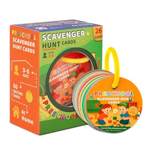 giftoria Home Scavenger Hunt Cards: 50 Toddler Indoor Find & Learn Activities | Fun Educational Games for 3-5 Year Olds | Preschool Boys & Girls Early Development (Preshool) - Thumbnail 2