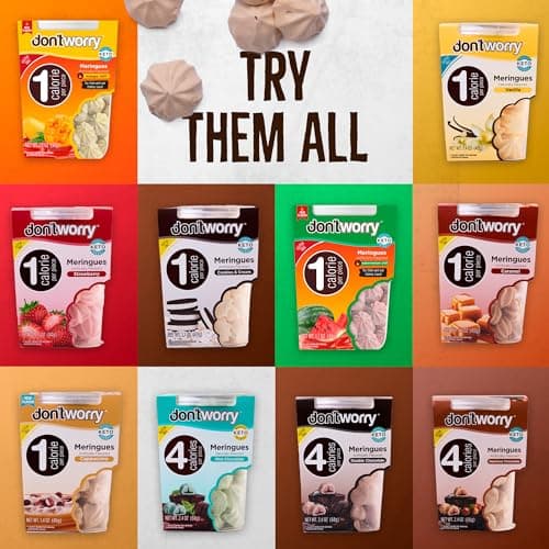 Don't Worry Meringue Cookies | Double Chocolate & Cookies and Cream Flavor | Low Sugar Candy with 1 Calorie per Piece | Keto, Gluten Free, Low Carb Healthy Snacks For Adults | 2 Pack - Thumbnail 6