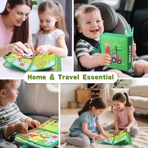 Teekdeer Busy Book for Toddlers 1-3 - Montessori Toys Busy Book for 1 Year Old Educational Learning Quiet Activity Books Airplane Toddler Travel Toys Birthday Gift - Thumbnail 2
