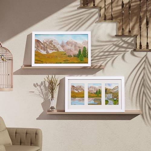 Vittanly 8x14 Picture Frames Collage Wall Decor, Displays 3Pcs 4x6 Pictures with Mat or 1Pcs 8x14 without Mat, Collage Picture Frame for Horizontal or Vertical Display, White, 1 Pack - Thumbnail 3