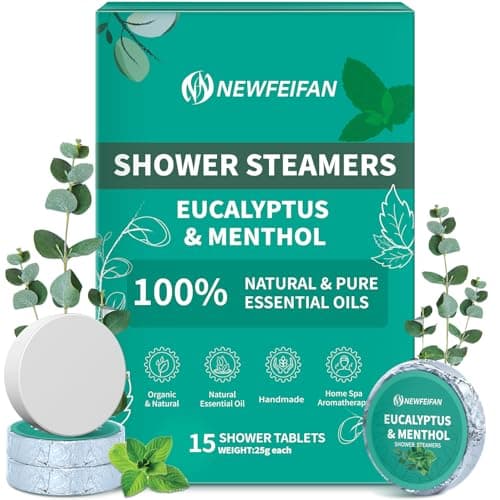 Shower Steamers Aromatherapy 15 Pack, Fathers Day Gift for Dad Husband from Wife Daughter, Organic Eucalyptus & Menthol Essential Oil, Home Spa Relaxing Gifts for Women & Men - Image 1