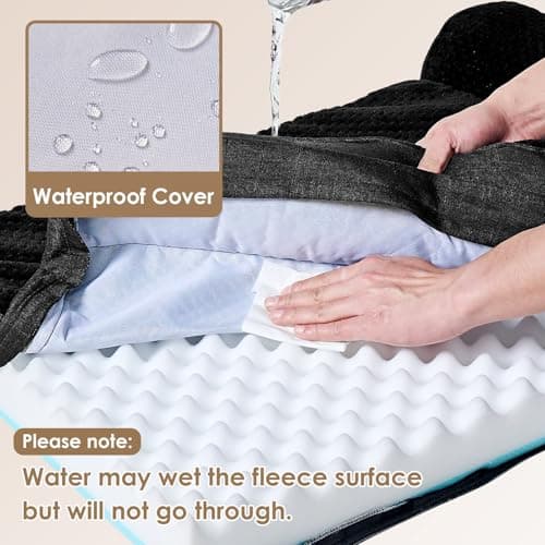 EHEYCIGA Large Dog Bed Memory Foam for Crate, Orthopedic Dog Bed Large Size Dogs with Washable Removable Cover, Waterproof Pet Sofa Couch with Nonskid Bottom, 35x22x6, Black - Thumbnail 3